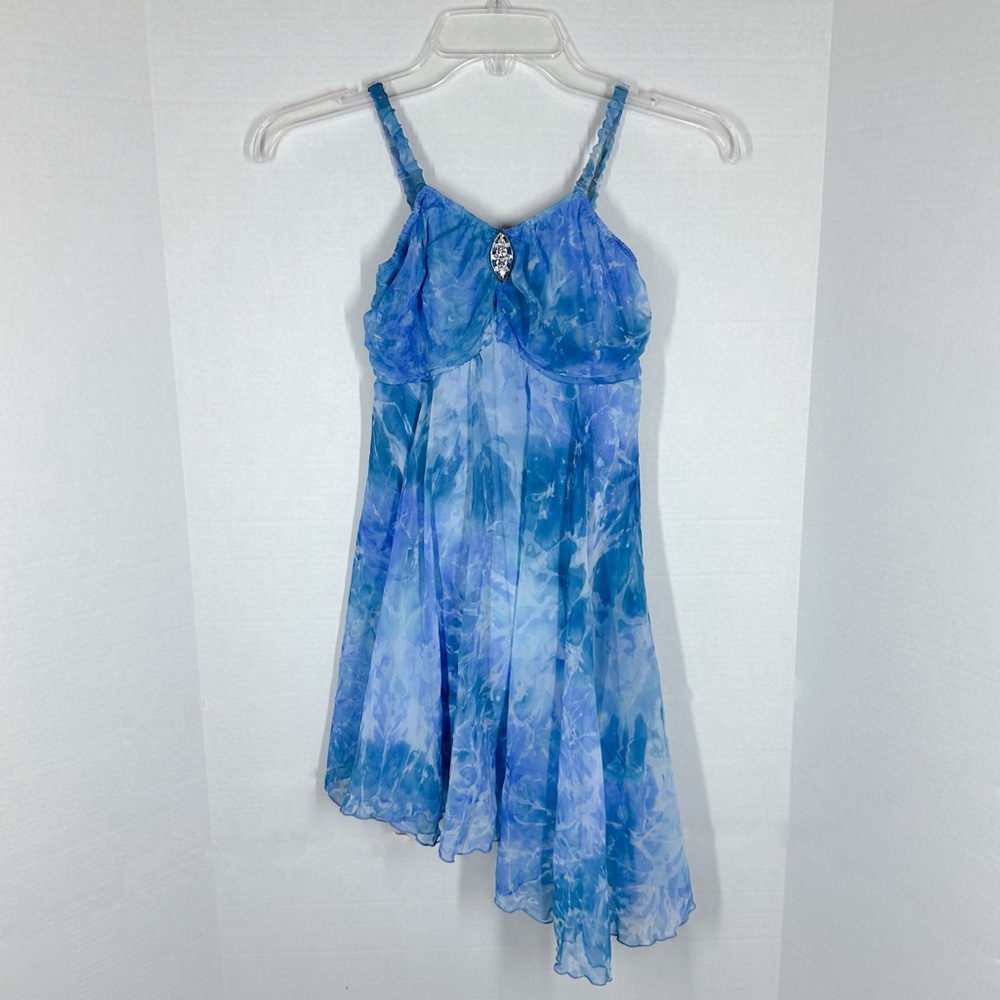 Revolution Dancewear Ballet/Contemporary costume Blue watercolor Child XL Jewel